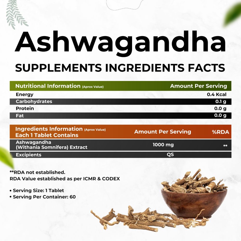 Health Veda Organics Ashwagandha Tablets - Distacart