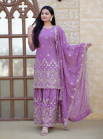 Thumbnail for Yash Enterprise Elegent Georgette Embroidery Pink Readymade Salwar Suit