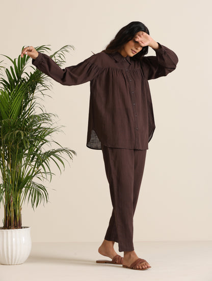 trueBrowns Cola Cotton Shirt Co-ord Set - Distacart