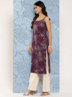 Thumbnail for Ahalyaa Floral Foil Printed Crepe Kurta - Distacart