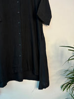 Thumbnail for trueBrowns Black Slub Short Shirt Top