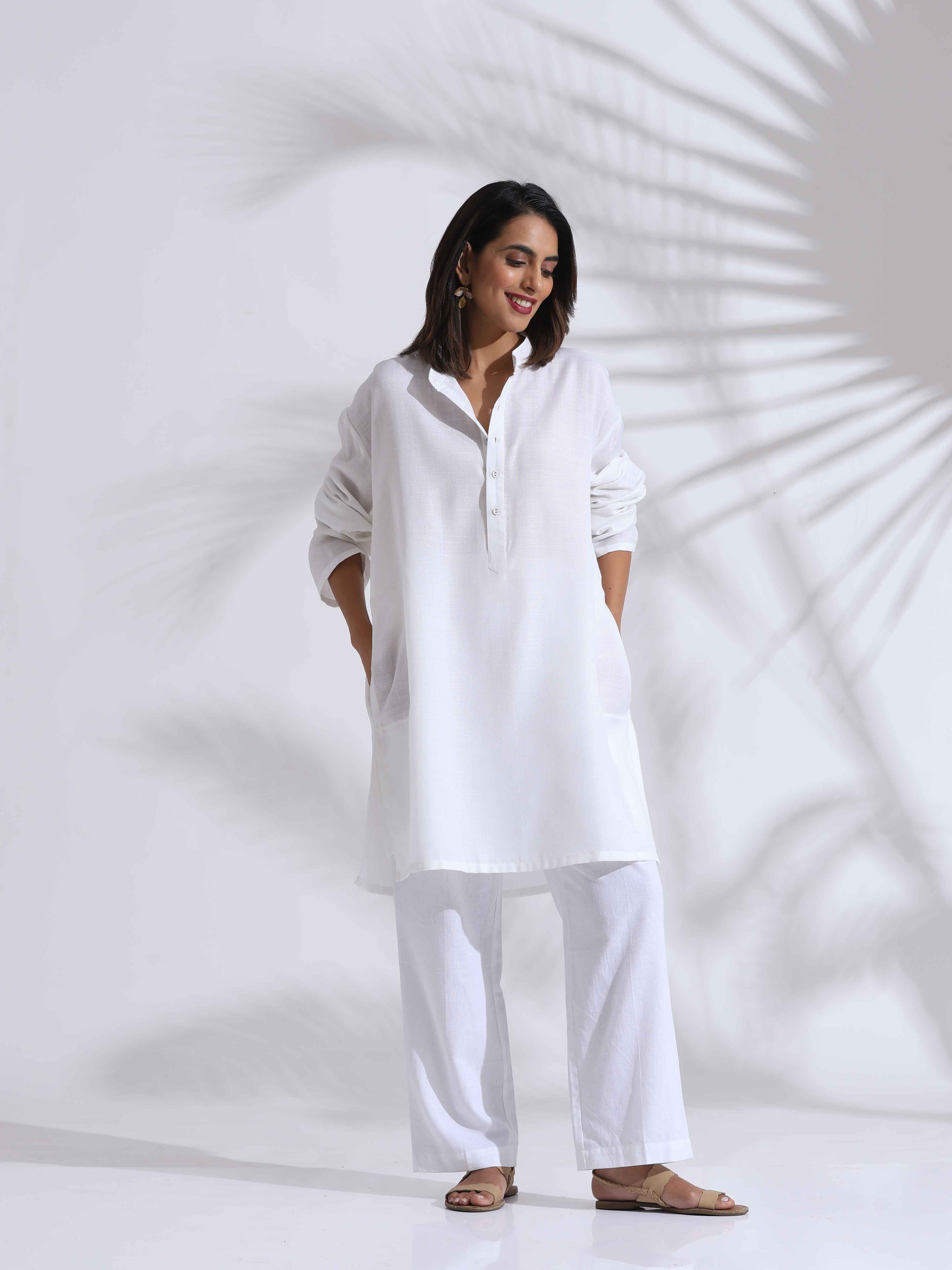 trueBrowns White Unisex Freesize Kurta - Distacart