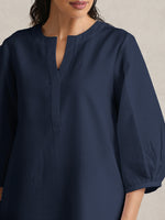 Thumbnail for trueBrowns Blue Cotton Blend Short Kurta