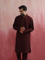 Thumbnail for trueBrowns Men's Cola Mandarin Collar Kurta - Distacart