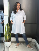 Thumbnail for trueBrowns White Slub Kurta