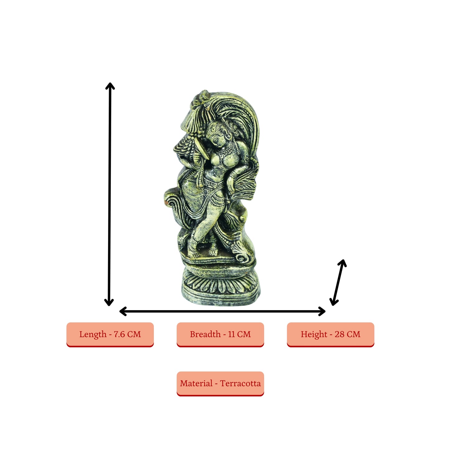 Sowpeace Premium Ancient Finish Terracotta Lady Abstract Art - Distacart