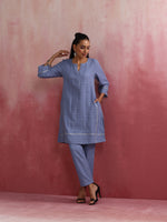 Thumbnail for trueBrowns Sky BLue Cotton Kurta Co-ord set