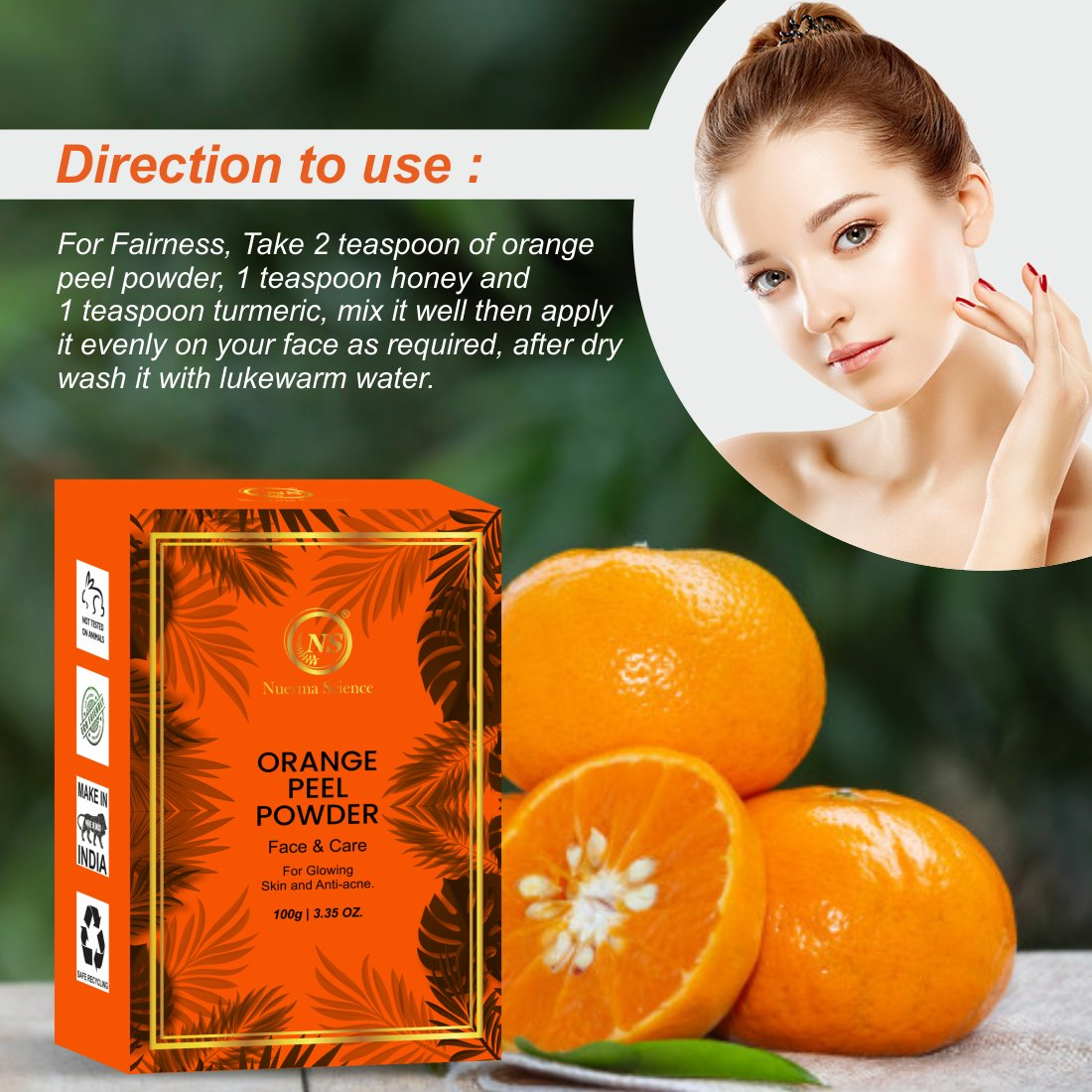 Nuerma Science Orange Peel Powder For Glowing Skin & Anti Acne - Distacart