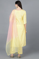 Thumbnail for Ahika Yellow Poly Silk Straight Kurta Pant With Dupatta - Distacart