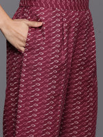 Thumbnail for Varanga Women Maroon Floral Printed Embroidered Kurta Paired With Bottom And Dupatta - Distacart