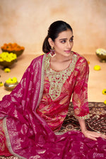 Thumbnail for BulBul Rashmi Printed Fuschia Kurta Set with Dupatta