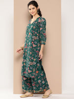 Thumbnail for Ahalyaa Women Floral Printed Regular Gotta Patti Kurta with Palazzos - Distacart