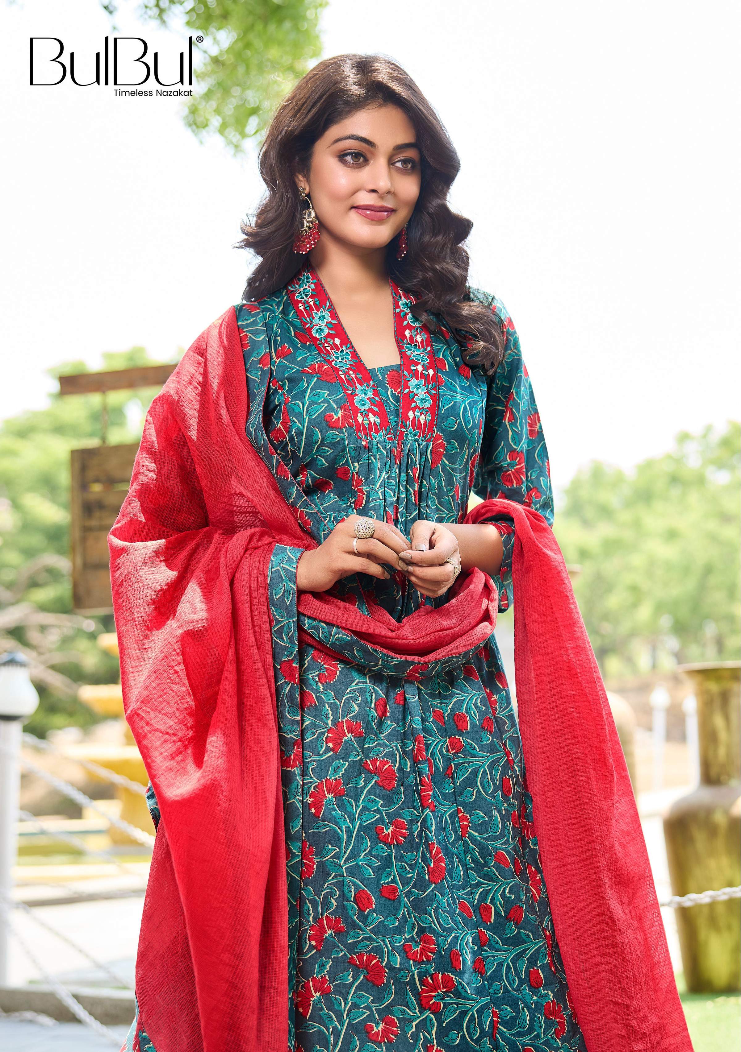 BulBul Anupriya Cotton Blue Kurta Set with Dupatta