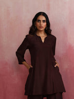 Thumbnail for trueBrowns Cola Viscose Silk Kurta Co-ord Set