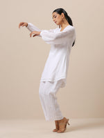 Thumbnail for trueBrowns Gauze White Short Co-Ord Set - Distacart