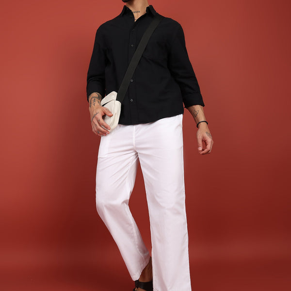Fabmade Men’S Whitte Linen Drawstring Pyjama - Distacart