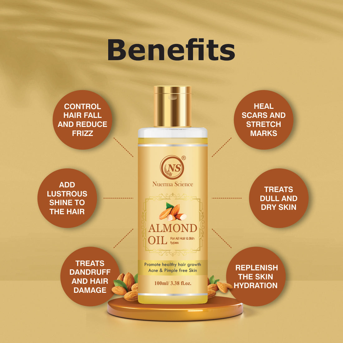 Nuerma Science Pure Almond Hair Oil for Natural Hair Growth - Distacart