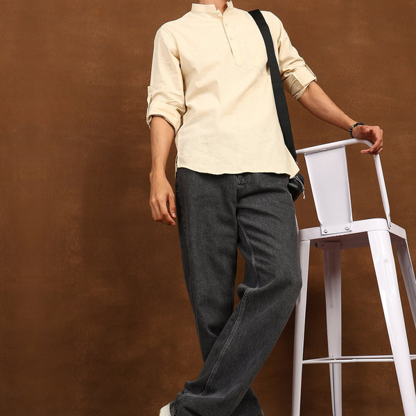 Fabmade Dune Linen Kurta - Distacart