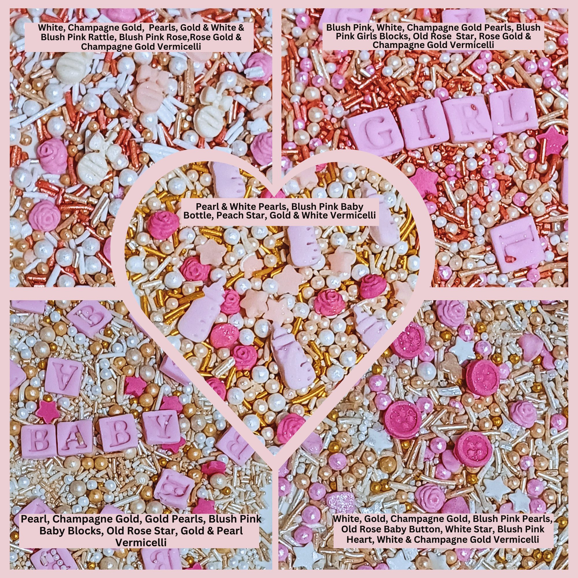 confect girls baby shower sprinkles edible sprinkles pack of 5 baby shower 14