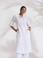 Thumbnail for trueBrowns White Check Cotton Kurta Set