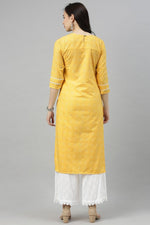 Thumbnail for Ahika Yellow Checked Kurta - Distacart