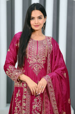 Thumbnail for Teeya Creation Rani Color Chinon Silk Heavy Embroidery Work Fully Stitched Salwar Suit - Distacart