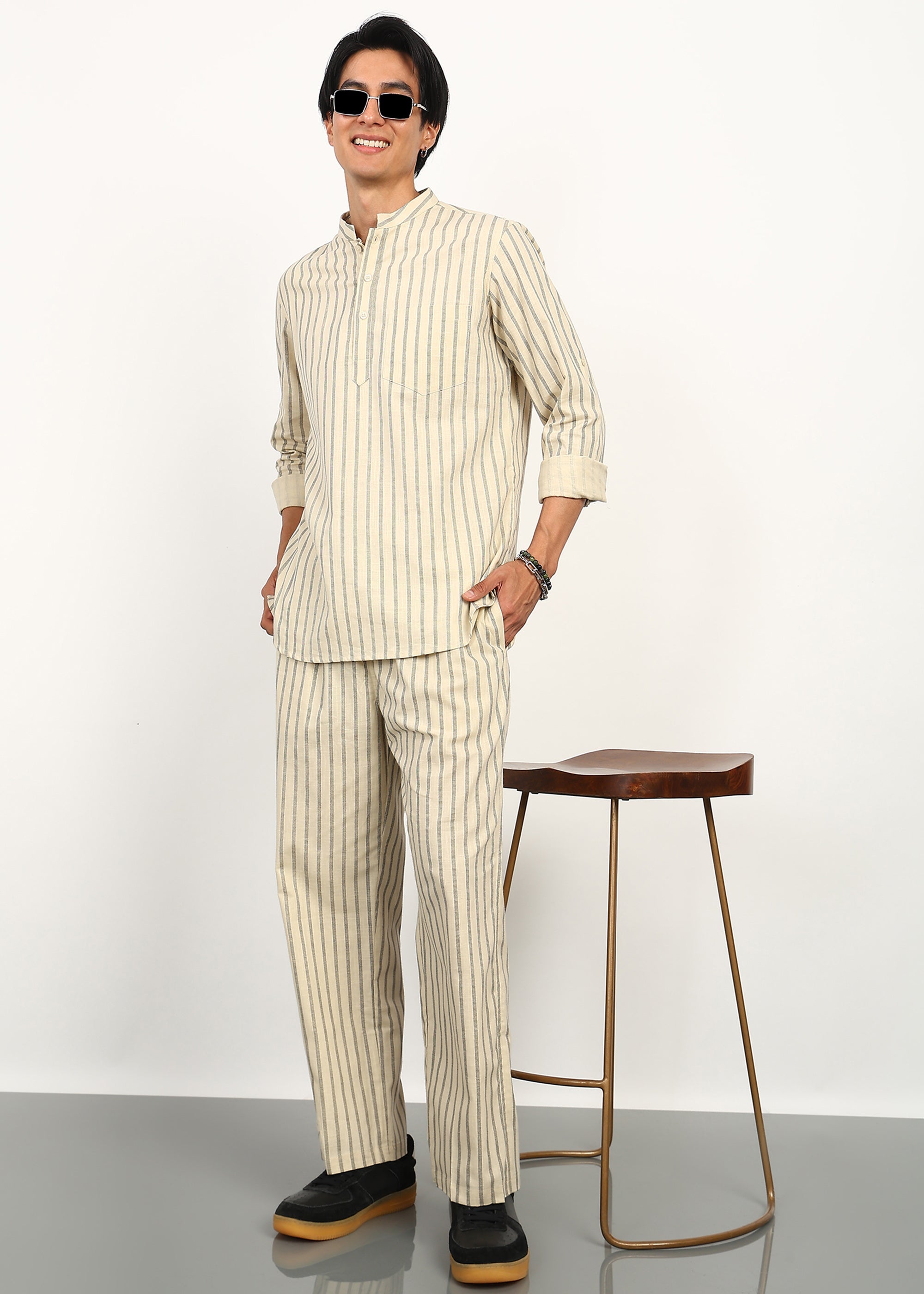 Fabmade Sandline Stripe Linen Set - Distacart