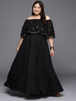 Thumbnail for Ahalyaa Plus Size Off-Shoulder Maxi Ethnic Dress - Distacart