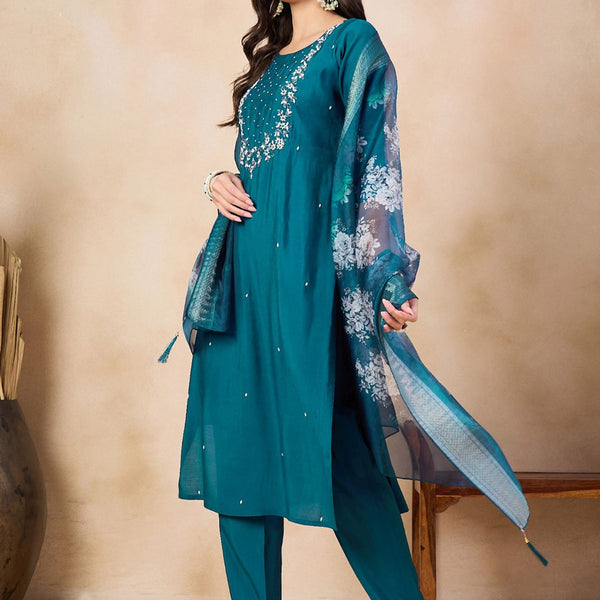 The52 Printed Viscose Rayon Fabric Straight Kurta, Pant and Dupatta Set - Distacart