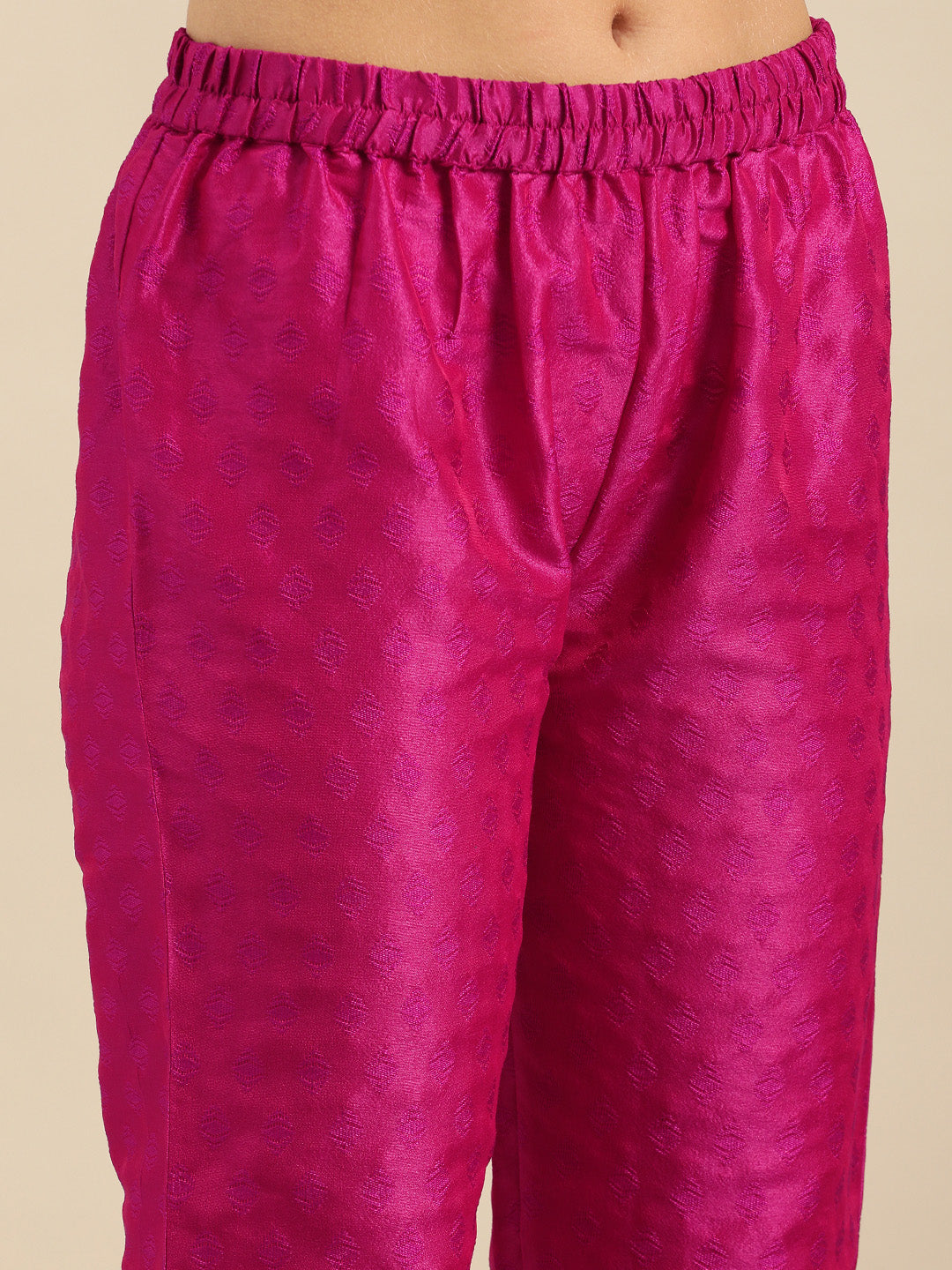 Varanga Magenta Zari And Gota Patti Embroidery Kurta With Trouser With Multi Color Silk Dupatta - Distacart