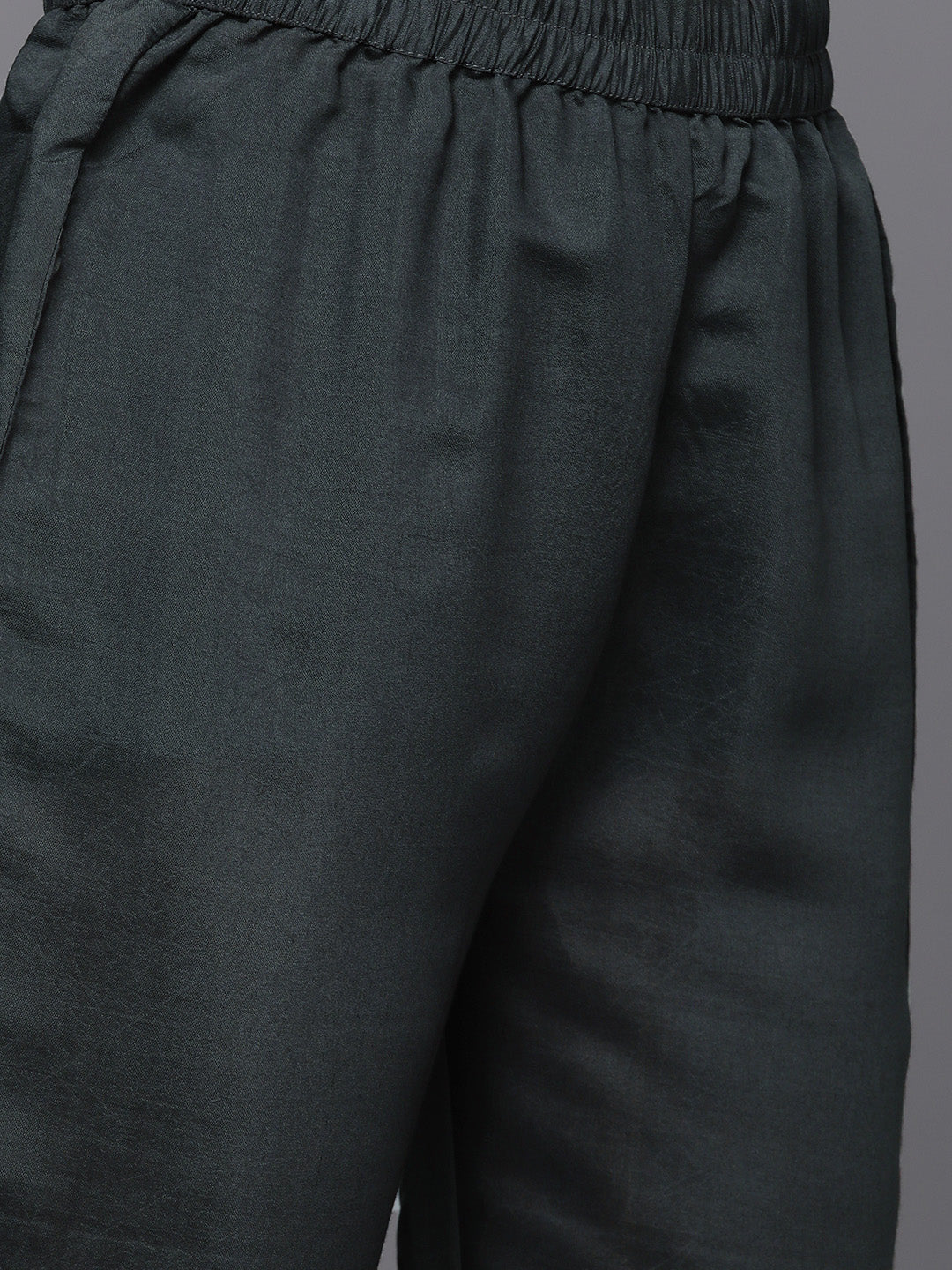 Varanga Grey Embroidered Kurta Paired With Tonal Bottom And Contrast Dupatta - Distacart