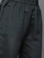 Thumbnail for Varanga Grey Embroidered Kurta Paired With Tonal Bottom And Contrast Dupatta - Distacart