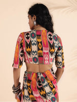 Thumbnail for trueBrowns Cola Muslin Ikat Deep V-Neck Blouse