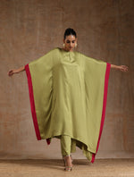 Thumbnail for trueBrowns Light Green Modal Satin High-Low Kaftan Kurta Set - Distacart