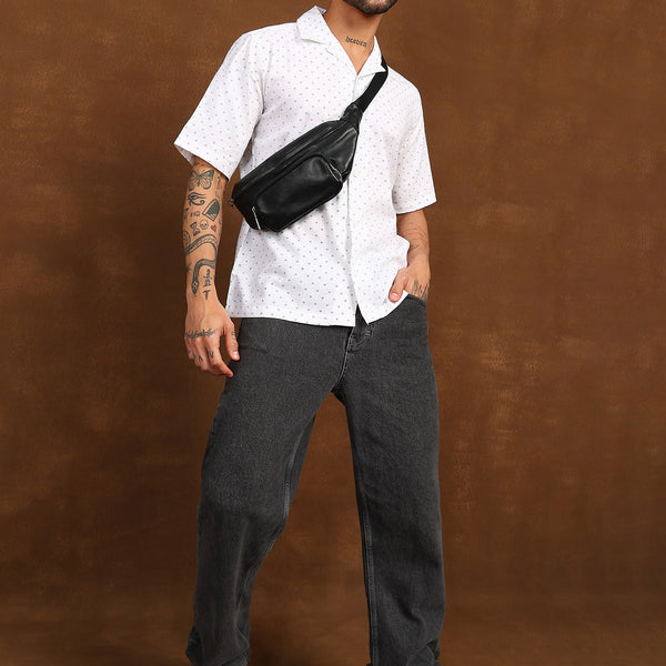 Fabmade Micro Print Short Sleeve Shirt - Distacart