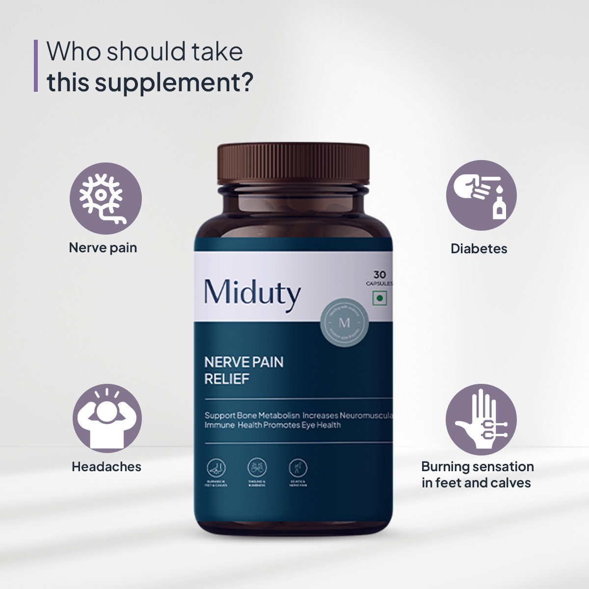 Miduty by Palak Notes Nerve Pain Relief Capsules - Distacart