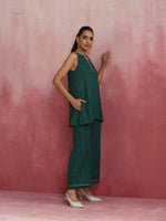 Thumbnail for trueBrowns Dark Green Cotton Dobby Kurta Co-ord set