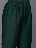 Thumbnail for Varanga Green Embroidered Kurta Paired With Tonal Trouser And Dupatta - Distacart