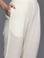 Thumbnail for Ahalyaa Floral Printed Regular Pure Cotton Kurta with Trousers & Jacket - Distacart