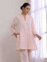 Thumbnail for trueBrowns Pink Slub Relaxed Fit Co-Ord Set - Distacart