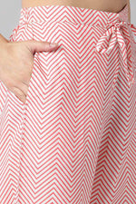 Thumbnail for Ahika Peach Polyester Ethnic Motifs Straight Suit Set