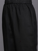 Thumbnail for Varanga Women Black Thread And Sequins Embroidered Kurta With Bottom And Dupatta - Distacart