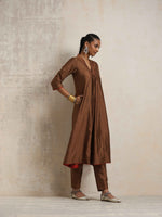 Thumbnail for trueBrowns Brown Silk Kurta Set - Distacart