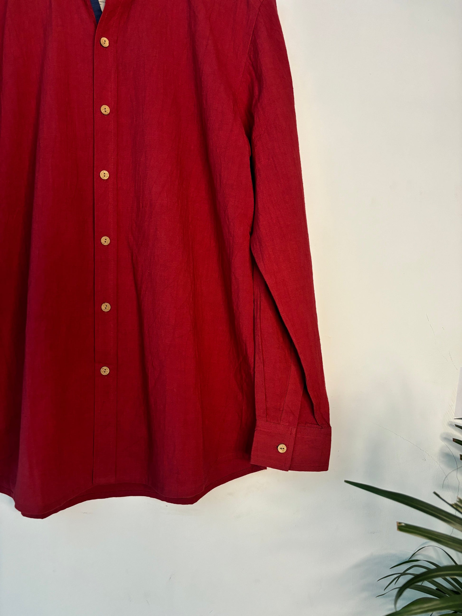 trueBrowns Maroon Slub Men's Shirt - Distacart