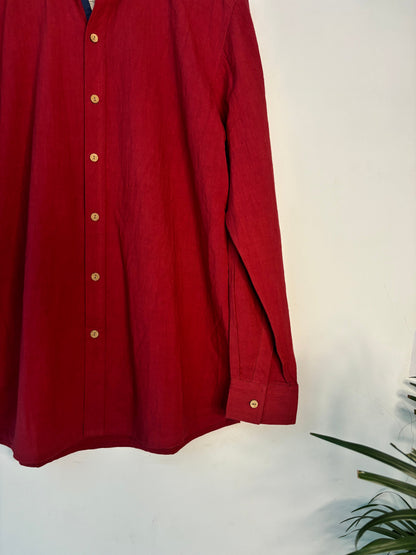 trueBrowns Maroon Slub Men's Shirt - Distacart