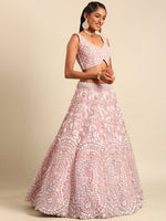 Thumbnail for House of Panchhi Pink Net Multi Sequins with heavy Zarkan embroidery Lehenga choli & Dupatta - Distacart