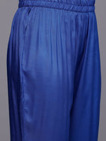 Thumbnail for Varanga Women Navy Blue Bandhani Zari Emboridered Kurta Set With Dupatta - Distacart