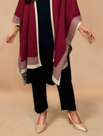 Thumbnail for trueBrowns Maroon Woollen Kaftan Cape