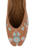 Thumbnail for Desi Colour Women Indian Ethnic Footwear-Cushioned Peach Floral - Distacart