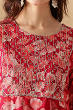 Thumbnail for BulBul Simar Rayon Fuschia Kurta Set with Dupatta